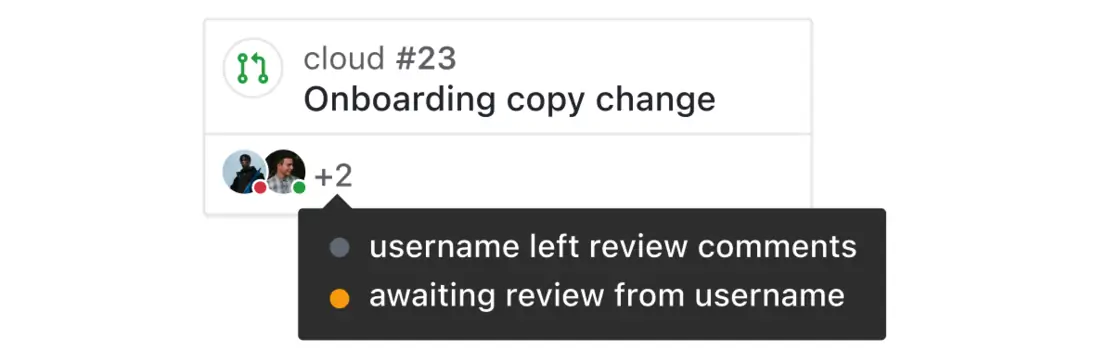 pull request status representation on an issue card in ZenHub