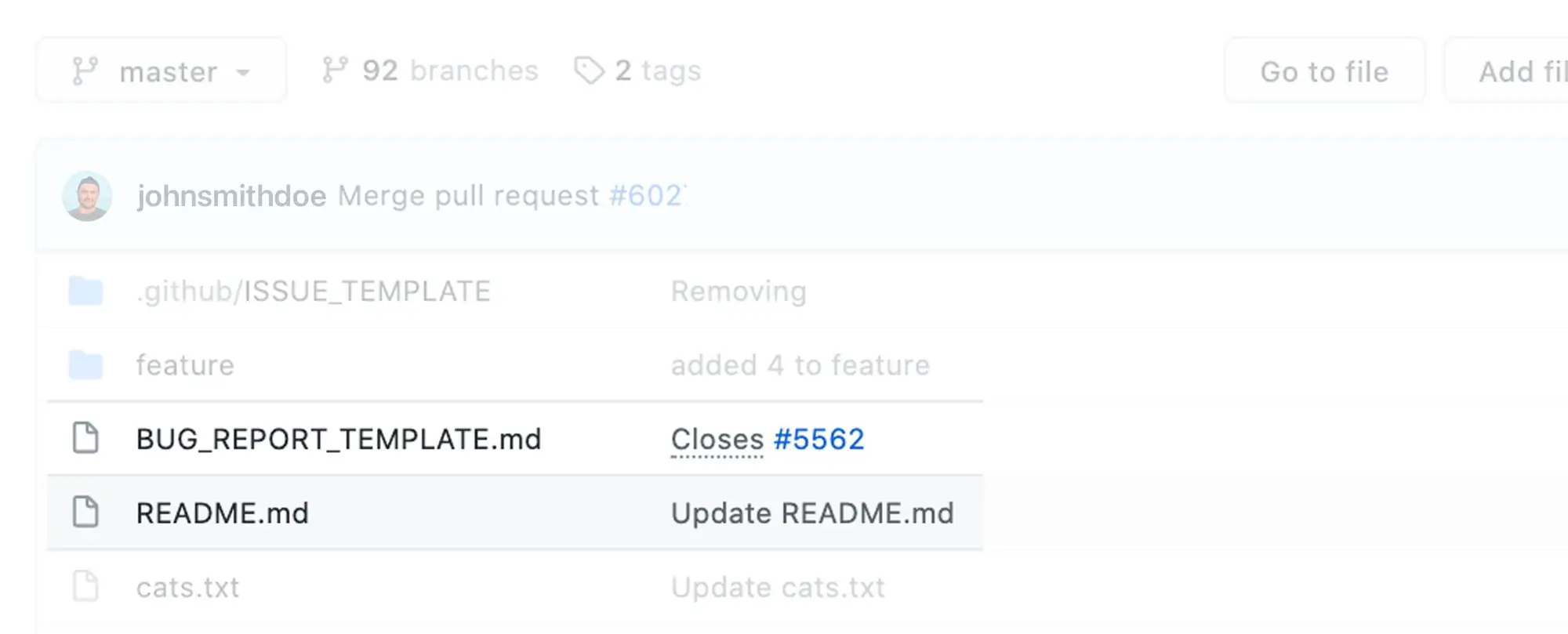 a look at a README.md file in GitHub
