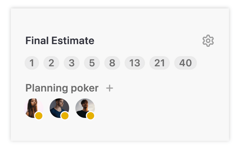 several team members select estimates and the estimate is automatically applied to the GitHub Issues